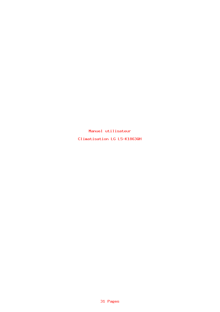 Page 1 de la notice Manuel utilisateur LG LS-K1863QH