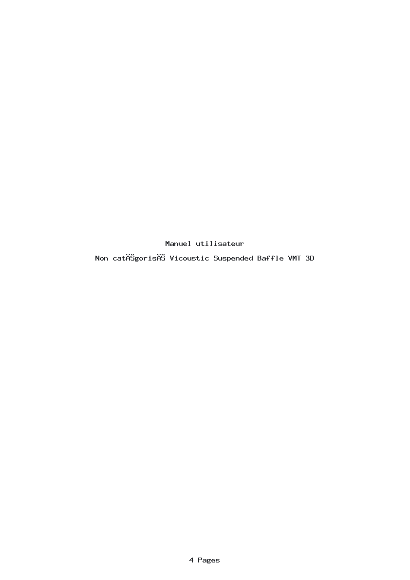 Page 1 de la notice Manuel utilisateur Vicoustic Suspended Baffle VMT 3D
