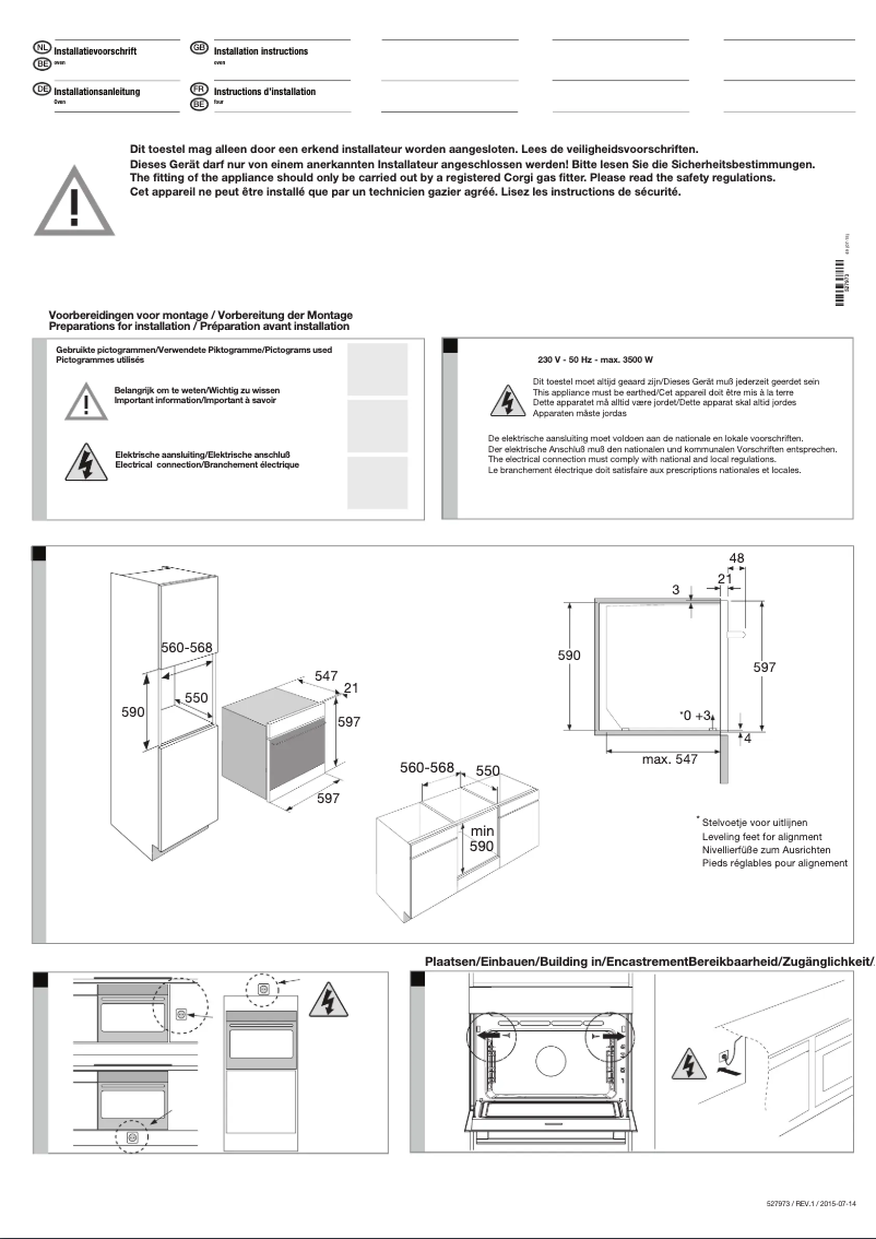 Page 1 de la notice Guide d'installation Asko OCS8687BB
