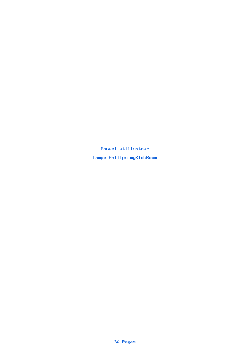 Page 1 de la notice Manuel utilisateur Philips myKidsRoom