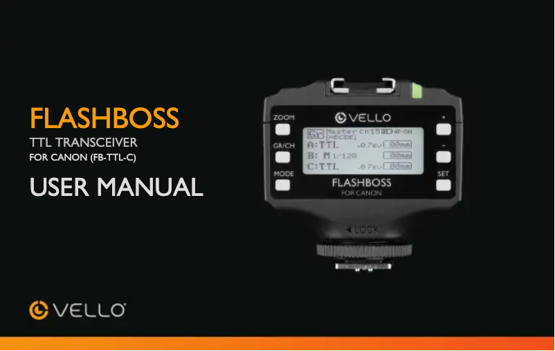 Page 1 de la notice Manuel utilisateur Vello FB-TTL-C