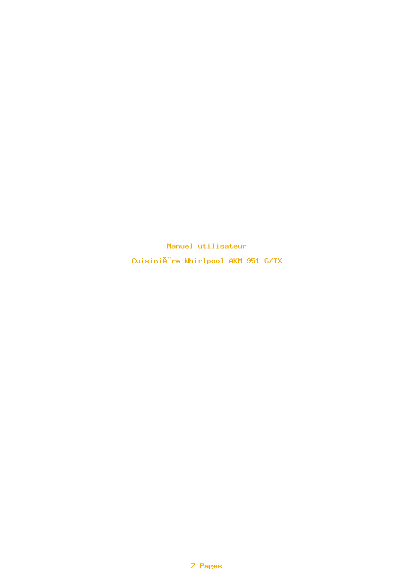 Page 1 de la notice Manuel utilisateur Whirlpool AKM 951 G/IX