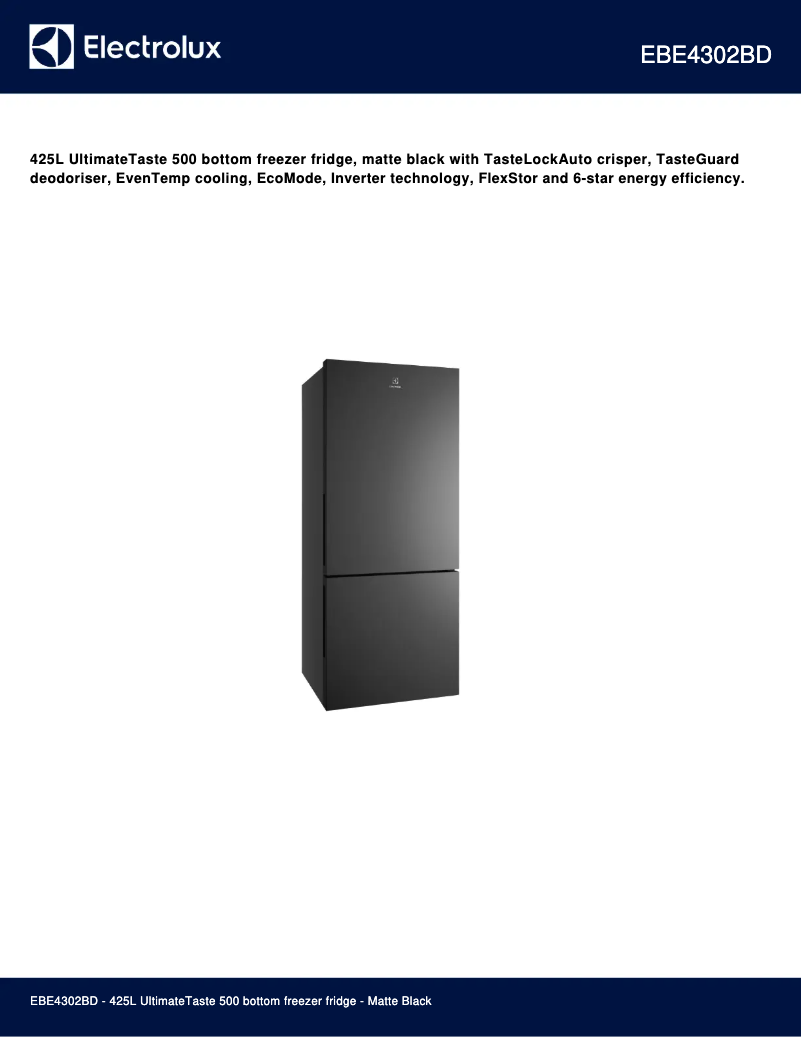 Página 1 del manual Ficha técnica Electrolux EBE4302