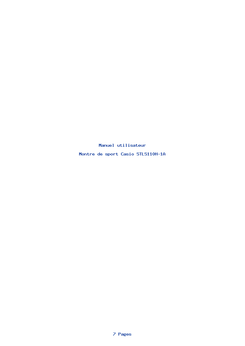 Page 1 de la notice Manuel utilisateur Casio STLS110H-1A