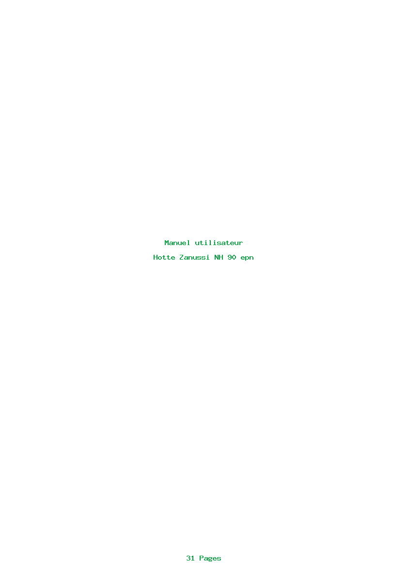 Page 1 de la notice Manuel utilisateur Zanussi NH 90 epn