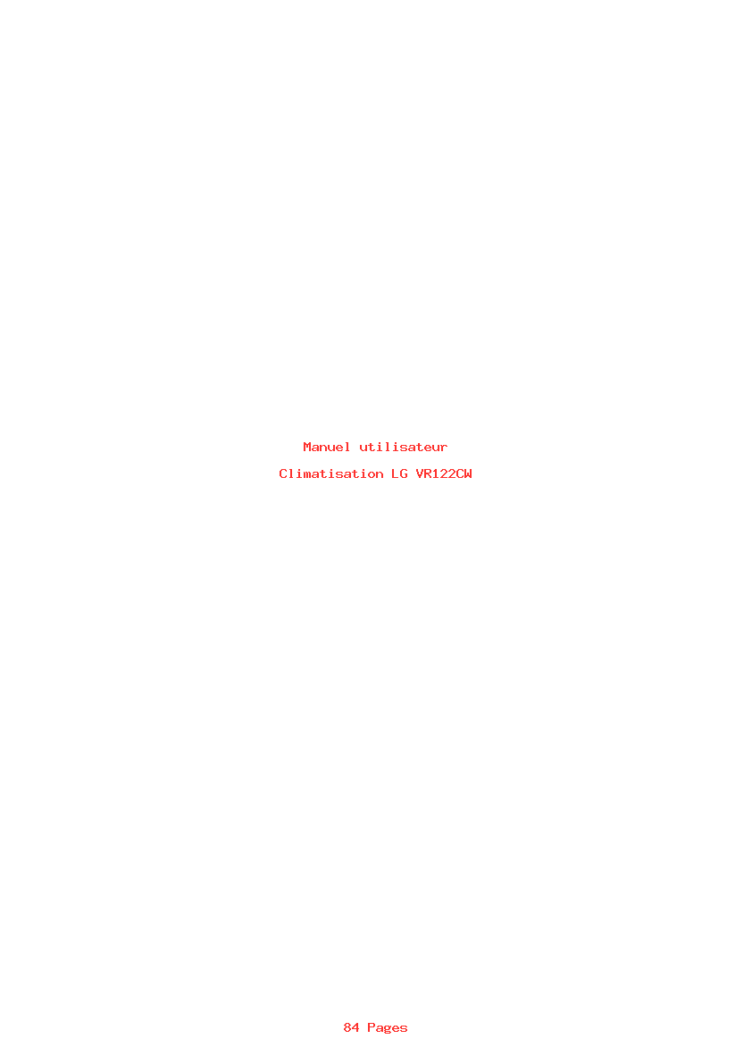 Page 1 de la notice Manuel utilisateur LG VR122CW