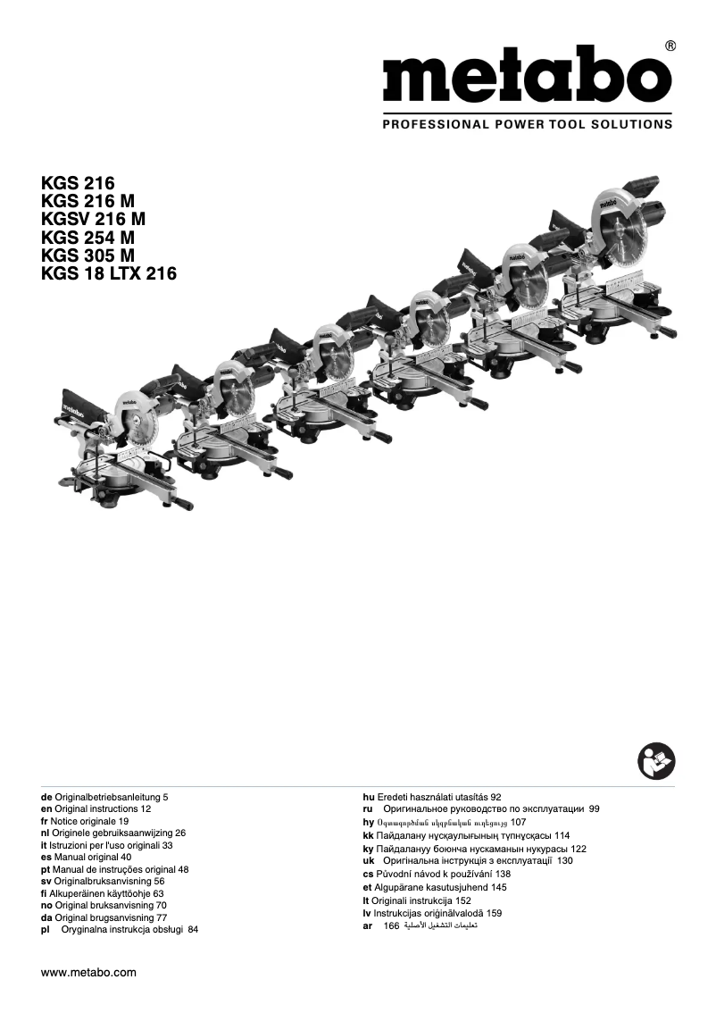 Page 1 de la notice Manuel utilisateur Metabo KS 305 M