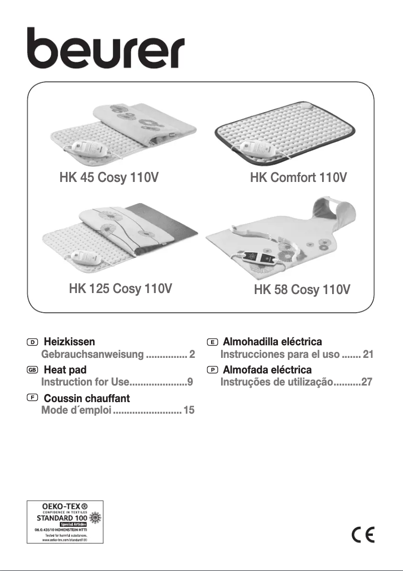 Page 1 de la notice Manuel utilisateur Beurer HK 125