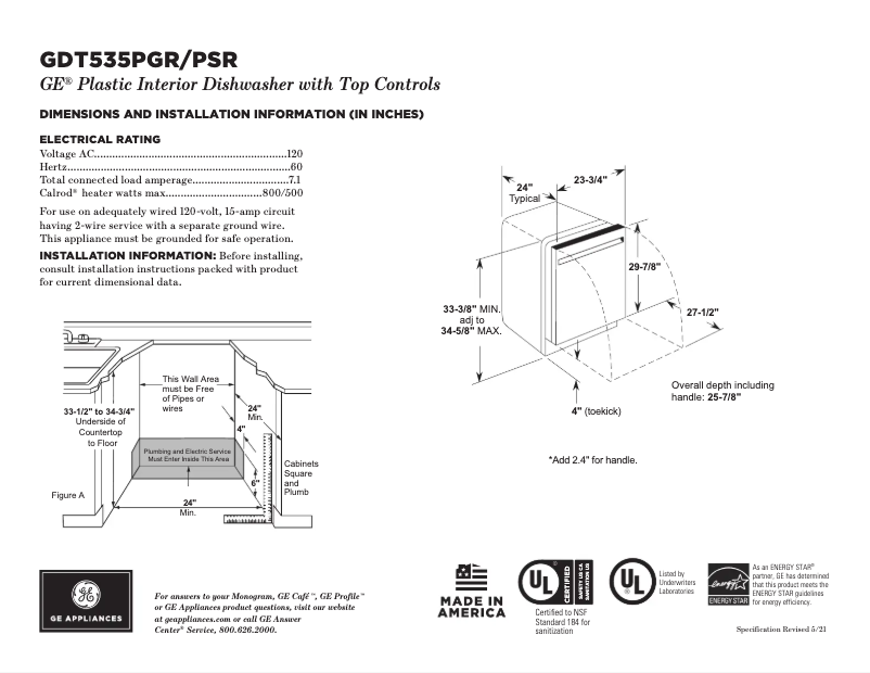 Image de la première page du manuel de l'appareil GDT535PSRSS