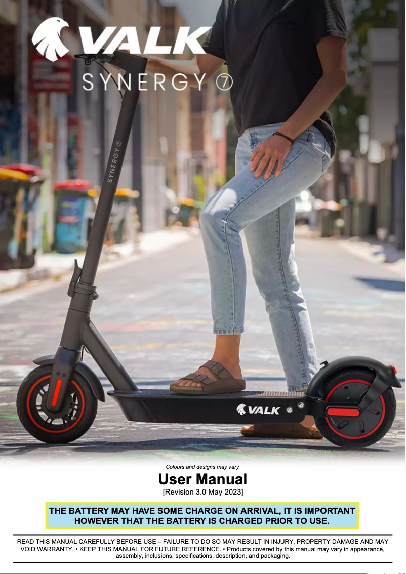 Page 1 de la notice Manuel utilisateur Valk Synergy 7 MkII