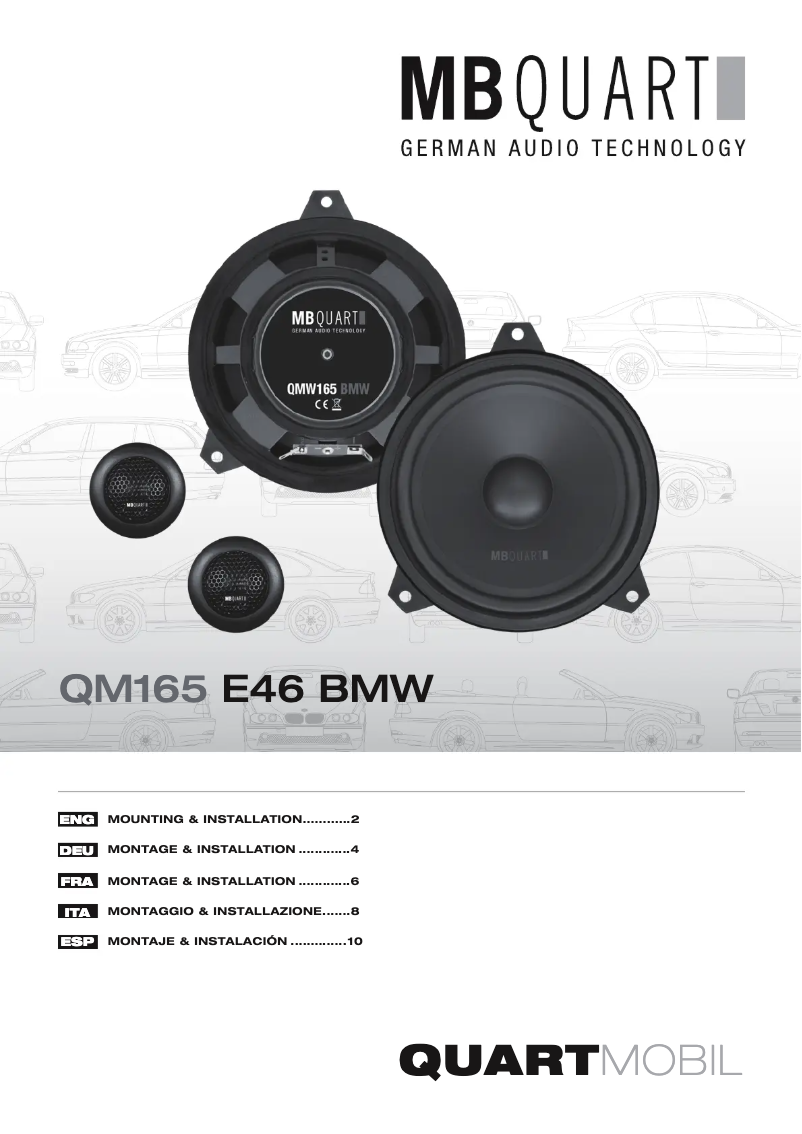 Page 1 de la notice Manuel utilisateur MB Quart QM165 E46 BMW