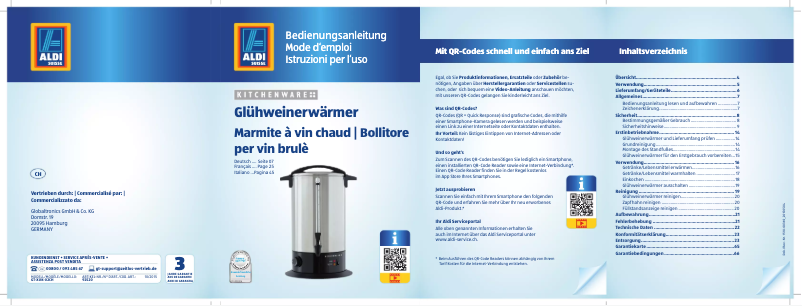 Page 1 de la notice Manuel utilisateur Kitchenware GT-XUK-02CH