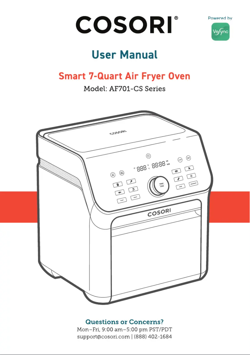 Page 1 de la notice Manuel utilisateur Cosori AF701-CS