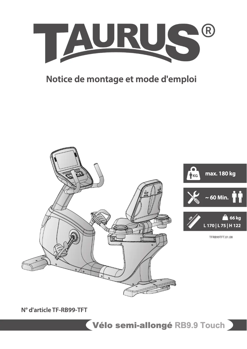 Page 1 de la notice Manuel utilisateur Taurus RB9.9 Touch