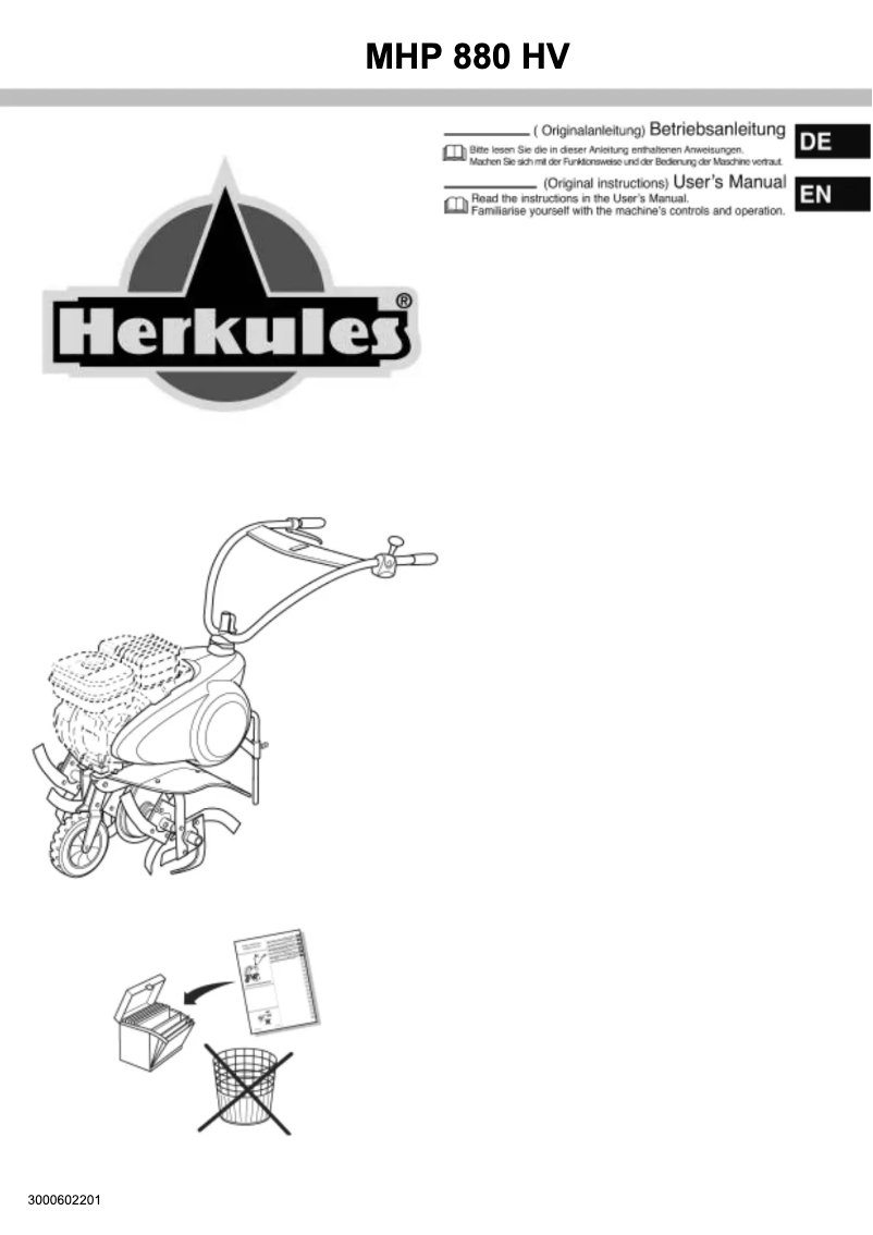 Page 1 de la notice Manuel utilisateur Herkules MHP 880 HV