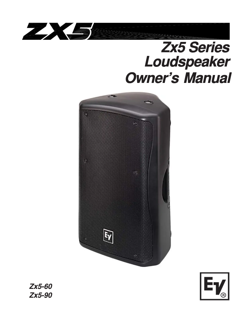 Page 1 of the manual User Manual Electro-Voice Zx5-60