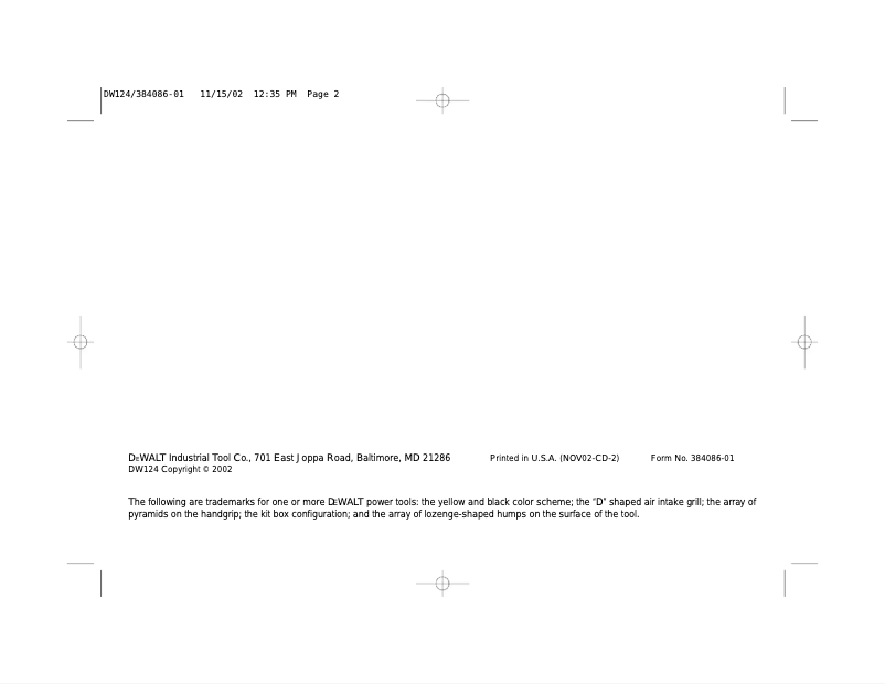 Página 1 del manual Manual de usuario DeWalt DW124K