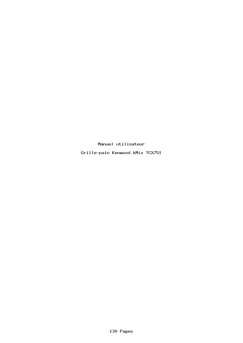 Page 1 de la notice Manuel utilisateur Kenwood kMix TCX751