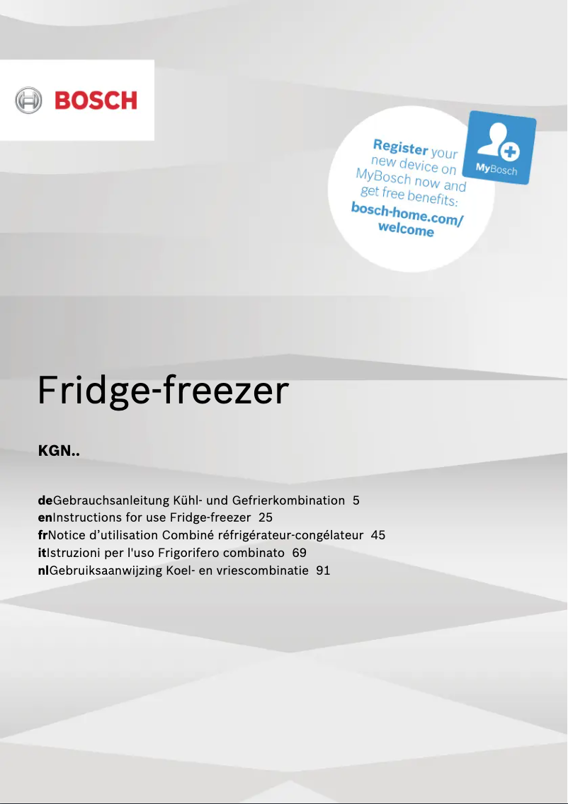 Page 1 of the manual User Manual Bosch KGN39EIDQ