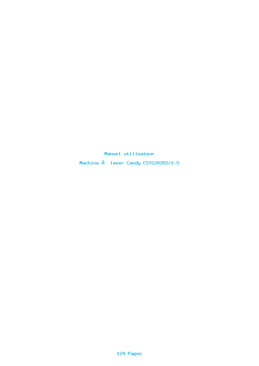 Page 1 de la notice Manuel utilisateur Candy CSTG282D2/1-S
