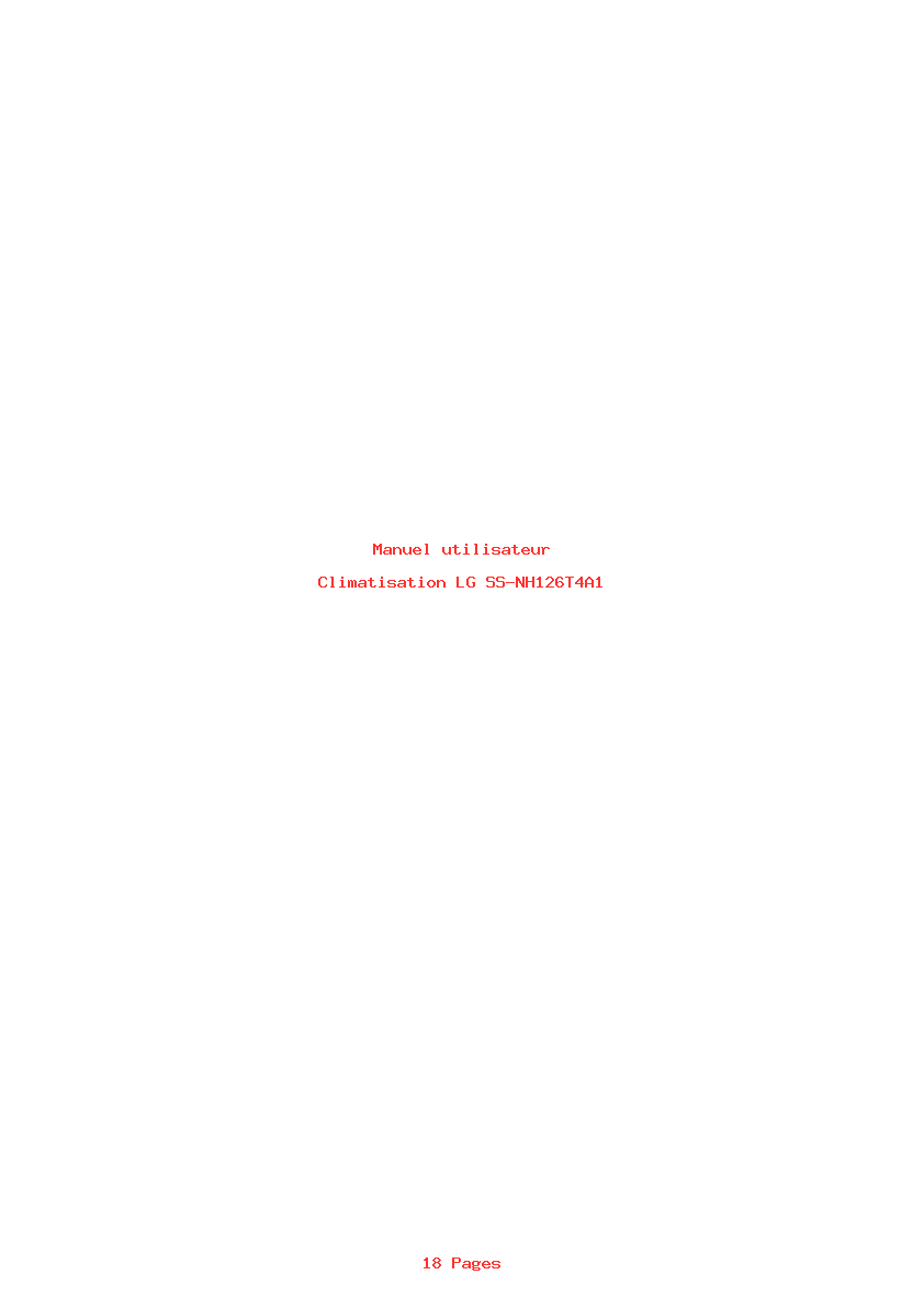Page 1 de la notice Manuel utilisateur LG SS-NH126T4A1