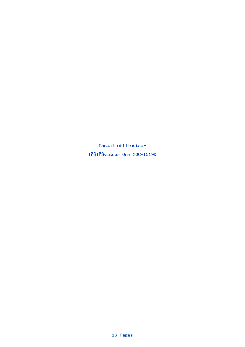 Page 1 de la notice Manuel utilisateur Onn XQC-1519D