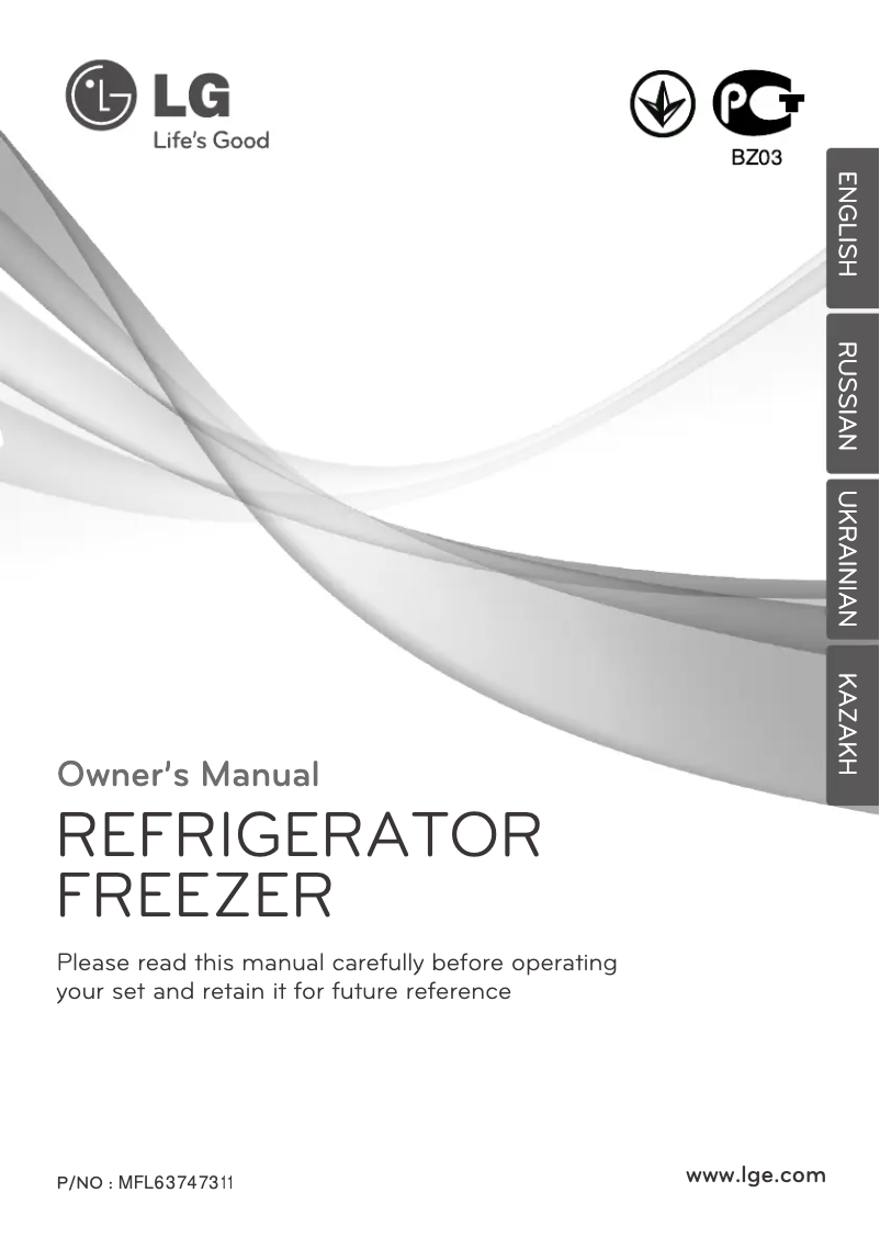 Page 1 de la notice Manuel utilisateur LG GN-B392 CVCA