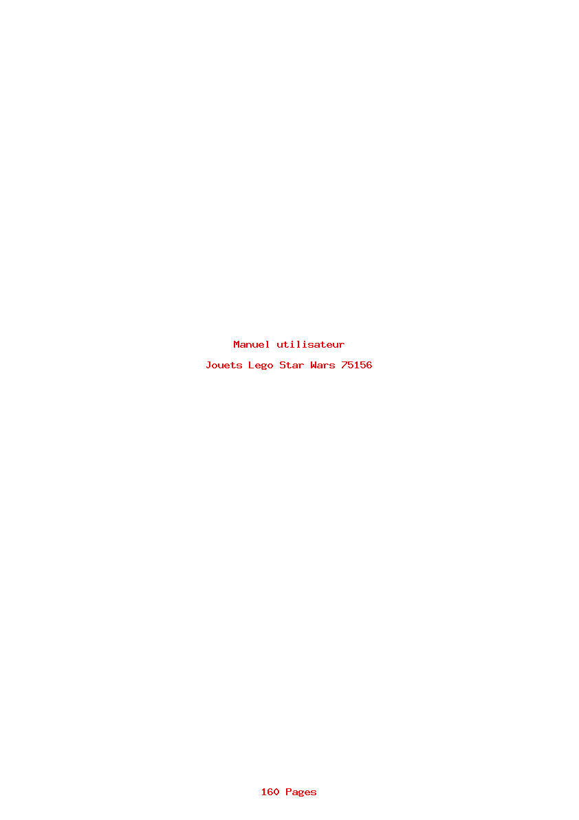 Page 1 de la notice Manuel utilisateur Lego Star Wars 75156