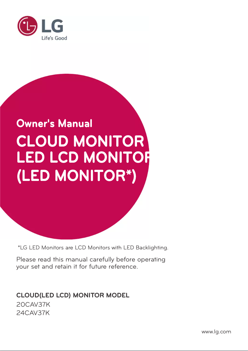 Page 1 de la notice Manuel utilisateur LG 20CAV37K-B