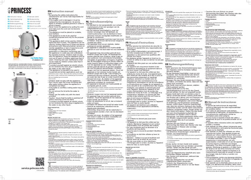 Page 1 of the manual User Manual Princess Jug Kettle Retro 236028