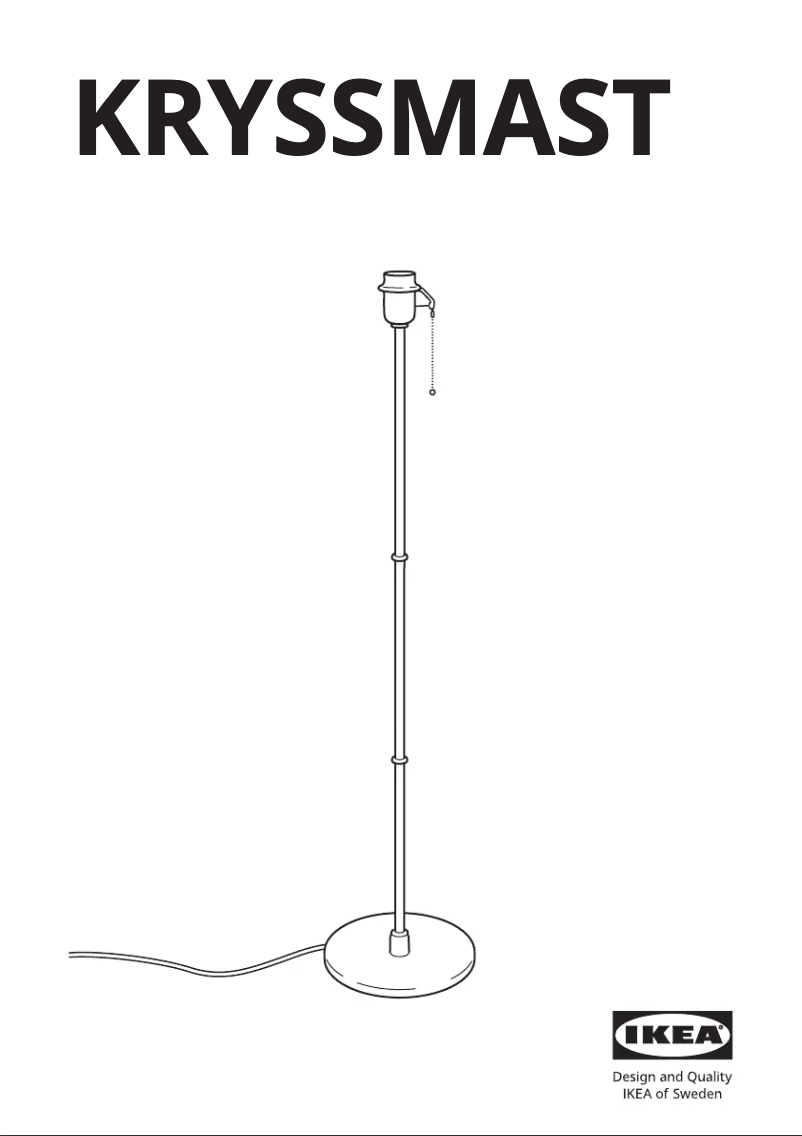 Page 1 de la notice Manuel utilisateur Ikea KRYSSMAST 404.963.34