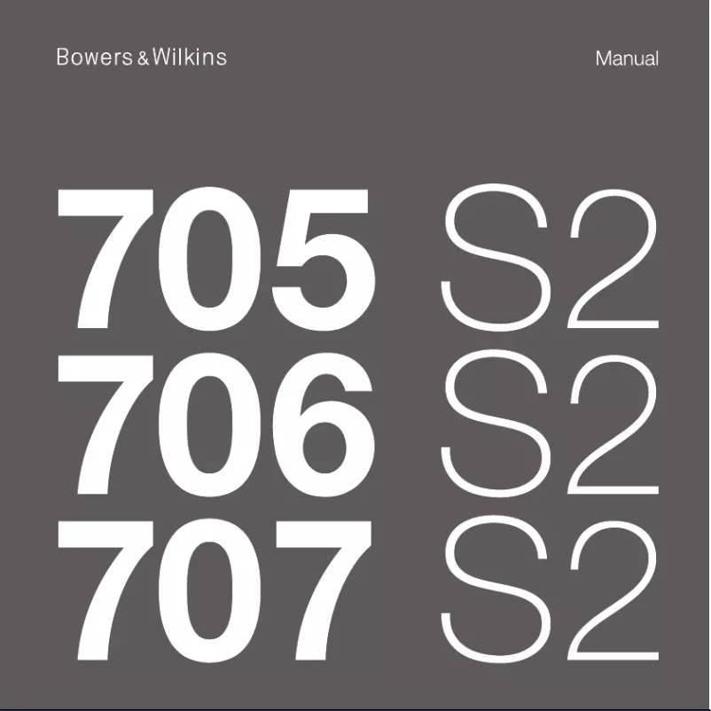 Page 1 de la notice Manuel utilisateur Bowers & Wilkins 707 S2