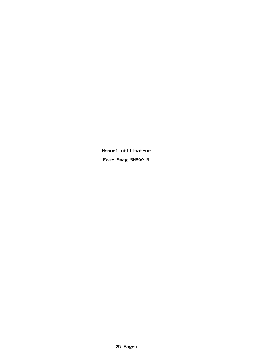 Page 1 de la notice Manuel utilisateur Smeg SM800-5