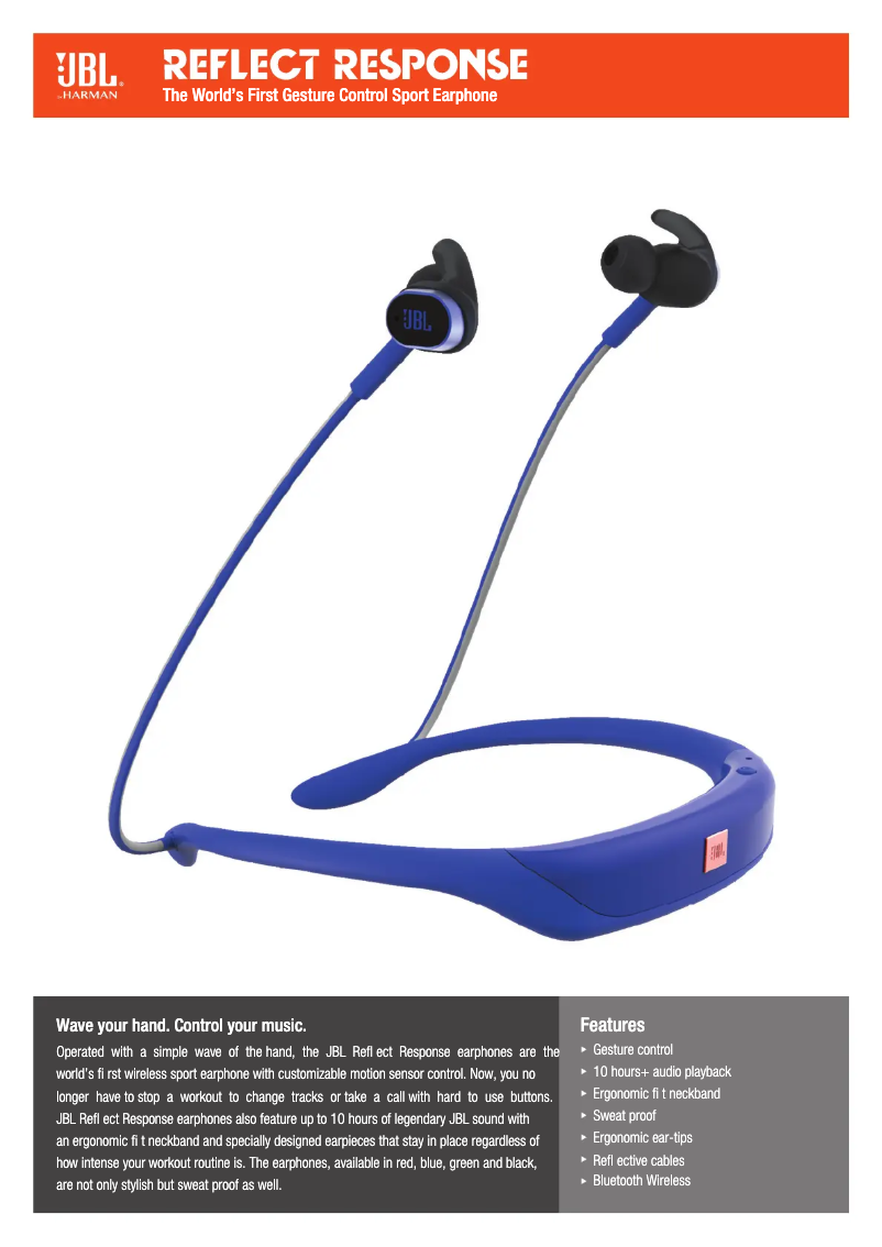 Page 1 de la notice Manuel utilisateur JBL Reflect response