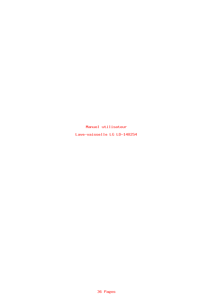 Page 1 de la notice Manuel utilisateur LG LD-1482S4