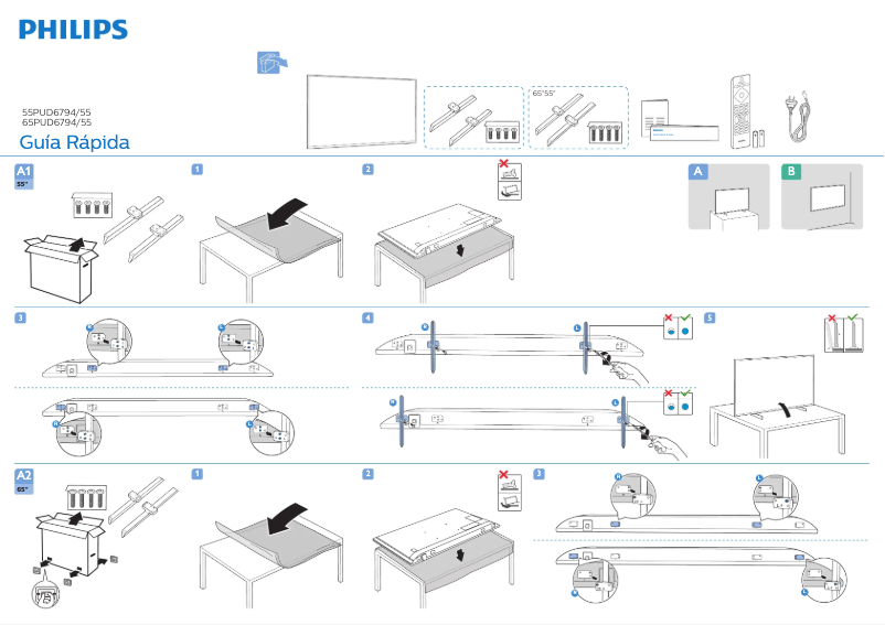 Page 1 of the manual Quick Start Guide Philips 65PUD6794
