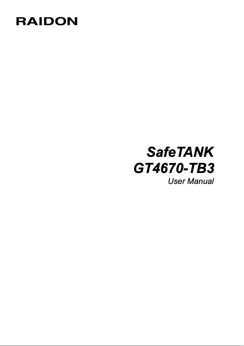 Página 1 del manual Manual de usuario Raidon GT4670-TB3