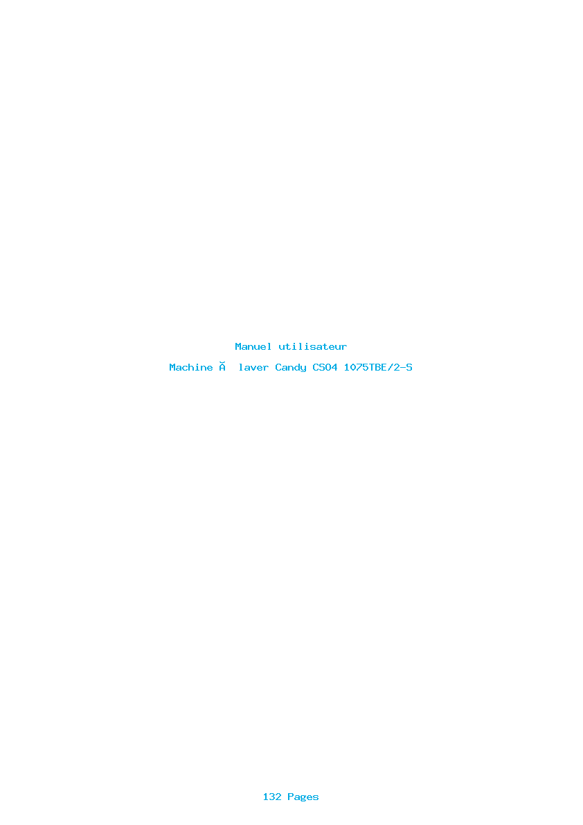Page 1 de la notice Manuel utilisateur Candy CSO4 1075TBE/2-S