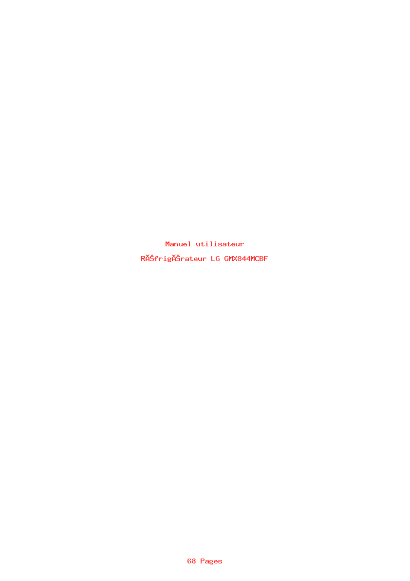 Page 1 de la notice Manuel utilisateur LG GMX844MCBF