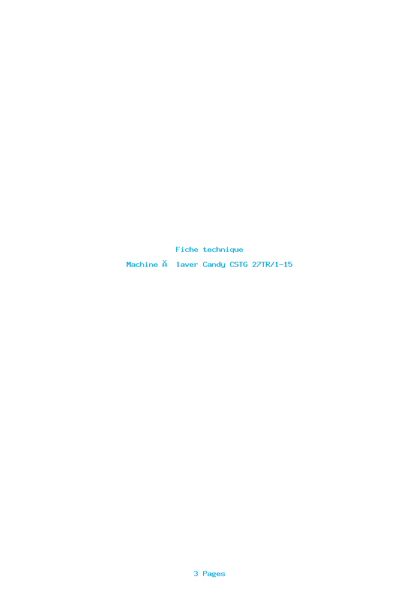 Image de la première page du manuel de l'appareil CSTG 27TR/1-15