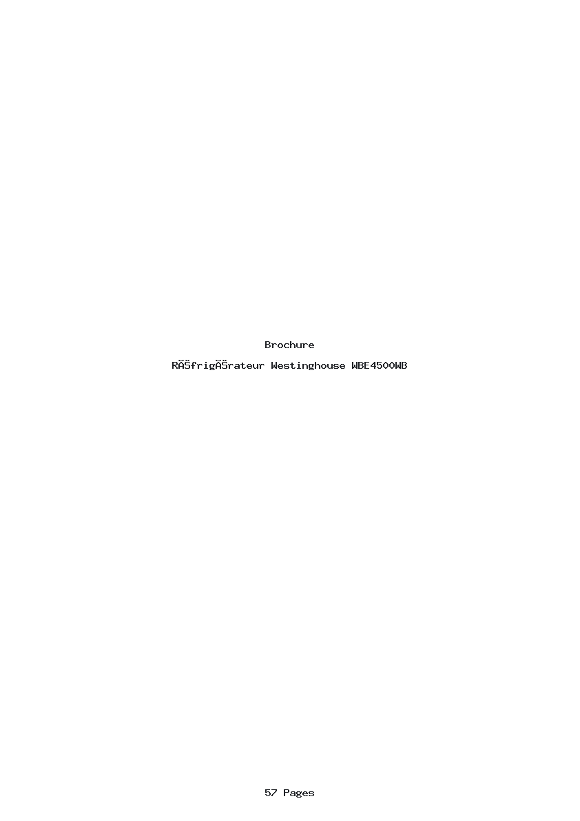 Page 1 de la notice Brochure Westinghouse WBE4500WB