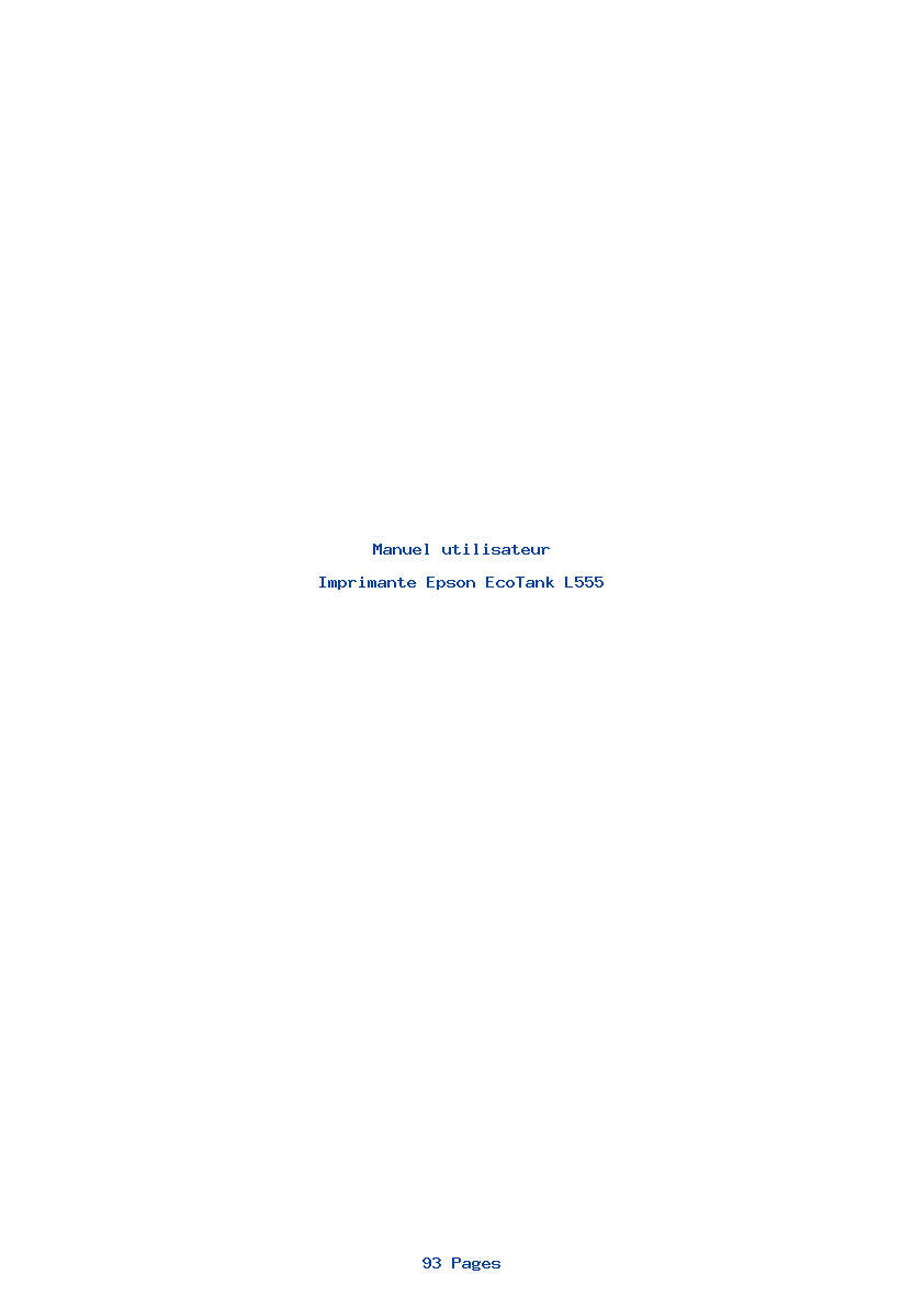 Page 1 de la notice Manuel utilisateur Epson EcoTank L555