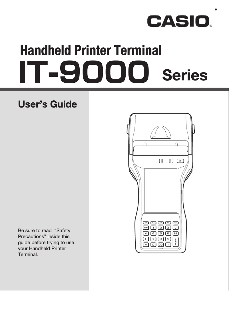 Page 1 de la notice Manuel utilisateur Casio IT-9000