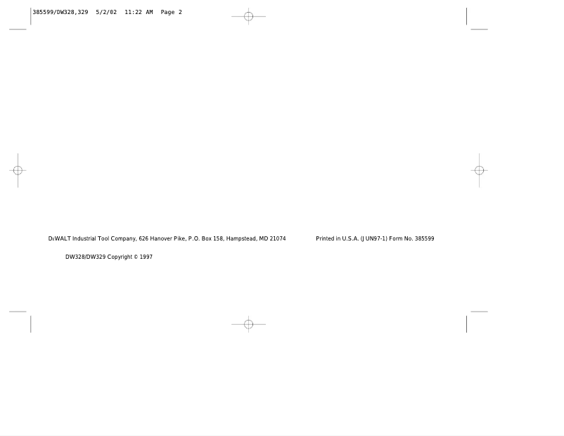 Page 1 de la notice Manuel utilisateur DeWalt DW328K