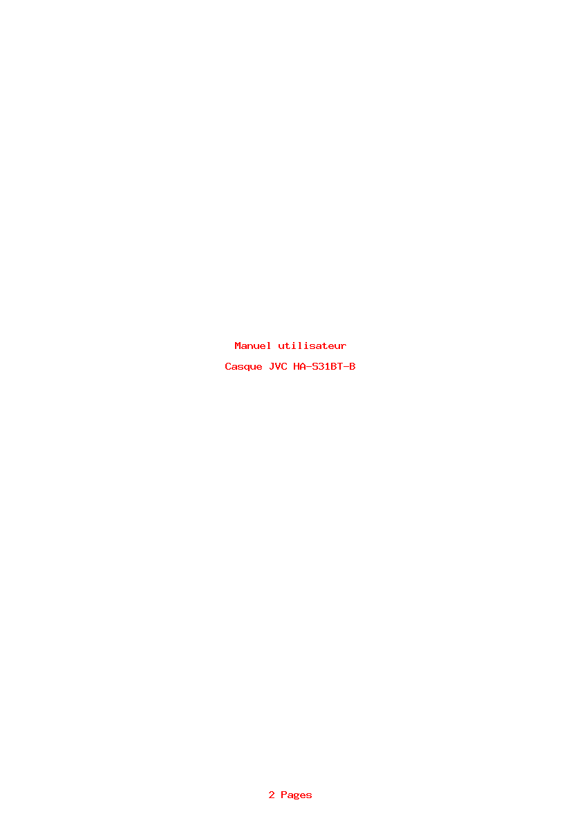 Page 1 de la notice Manuel utilisateur JVC HA-S31BT-B