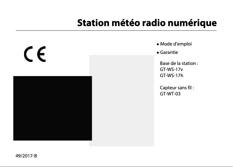 Image de la première page du manuel de l'appareil GT-WT-03