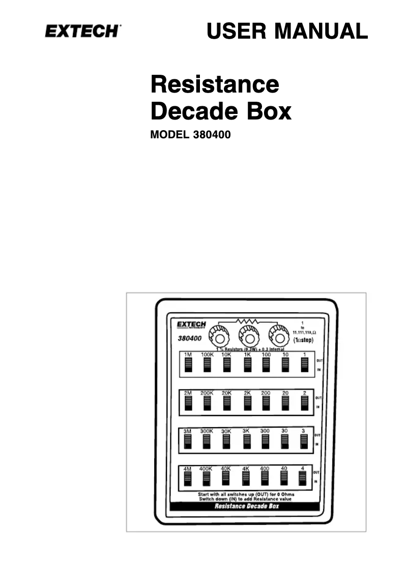 Page 1 of the manual User Manual Extech 380400