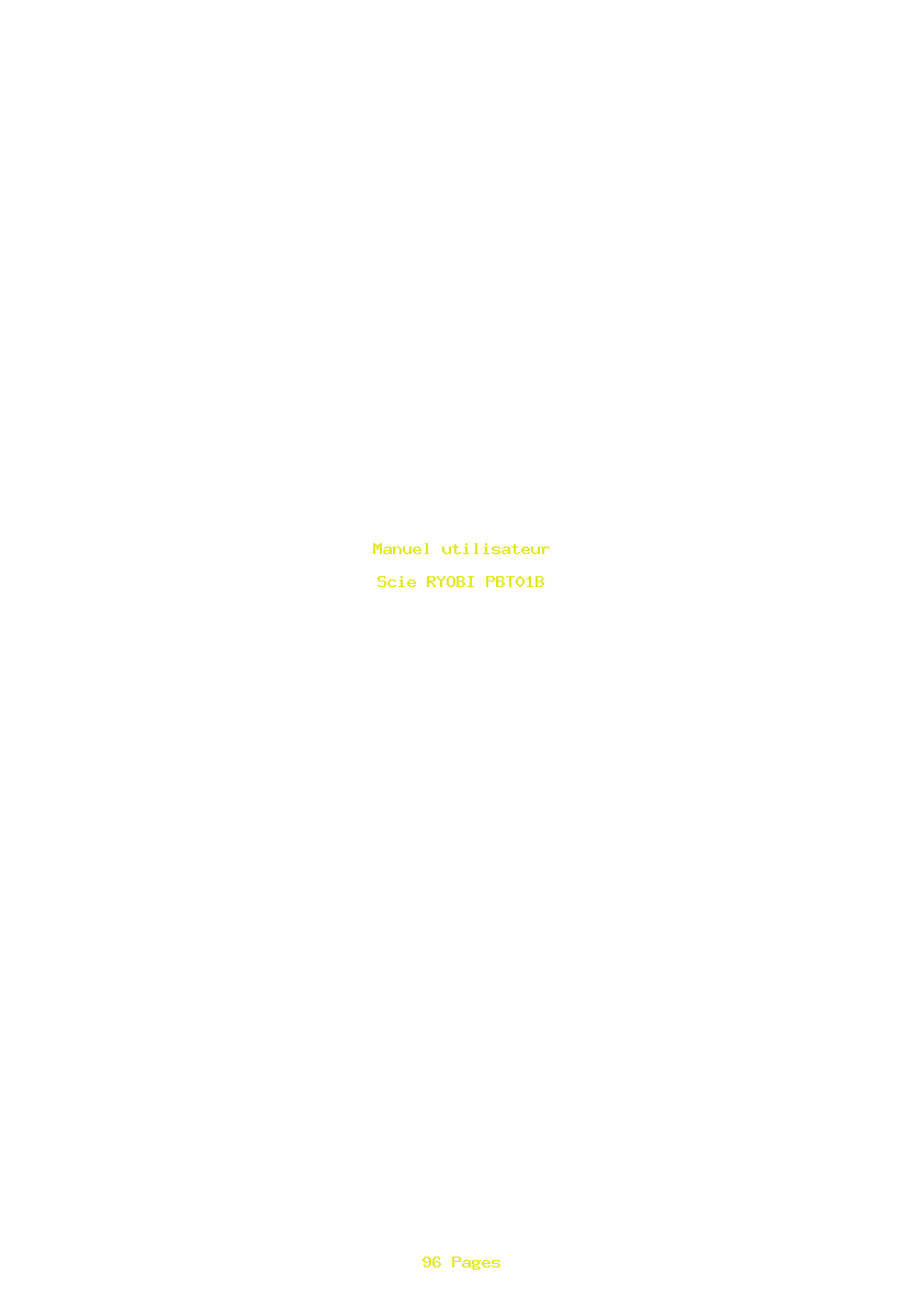 Page 1 de la notice Manuel utilisateur RYOBI PBT01B
