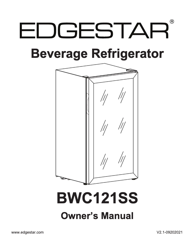 Page 1 de la notice Guide d'installation EdgeStar BWC121SS