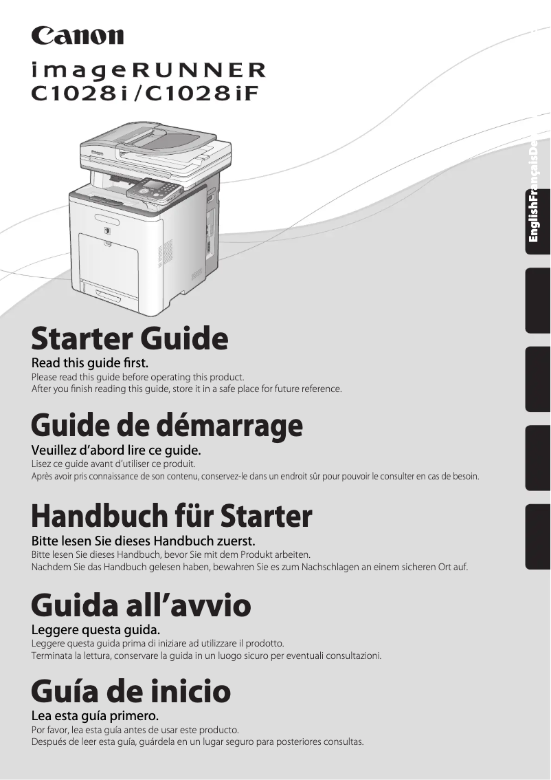 Page 1 de la notice Manuel utilisateur Canon imageRUNNER C1028i